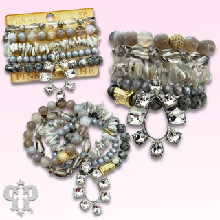 Rhinestone teardrop charm bracelet