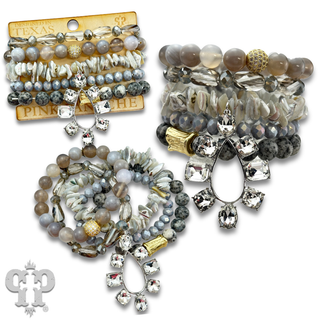 Rhinestone teardrop charm bracelet