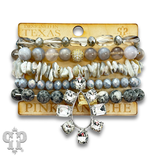 Rhinestone teardrop charm bracelet