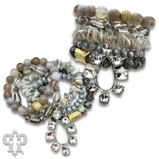 Rhinestone teardrop charm bracelet