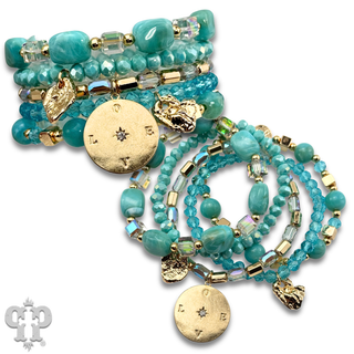 Mixed bead bracelet with charms
