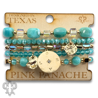 Mixed bead bracelet with charms