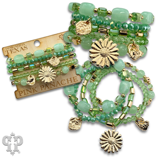 Mixed bead bracelet with charms