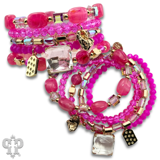 Mixed bead bracelet with charms