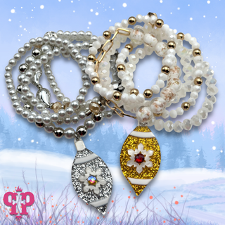Christmas ornament bracelet stack