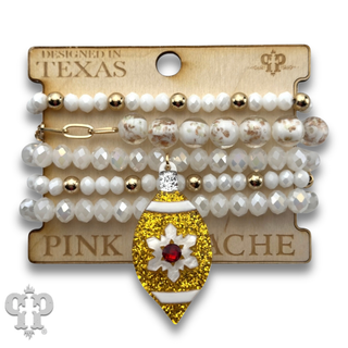 Christmas ornament bracelet stack