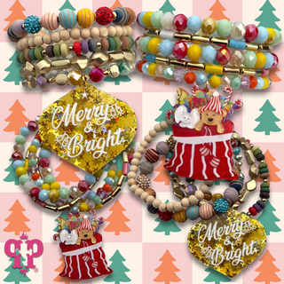 Christmas charm bracelet stack