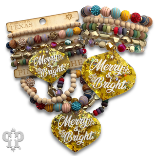 Christmas charm bracelet stack