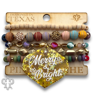 Christmas charm bracelet stack