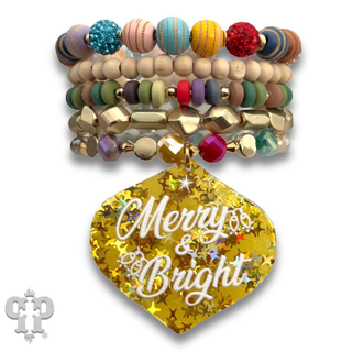 Christmas charm bracelet stack