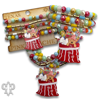 Christmas charm bracelet stack