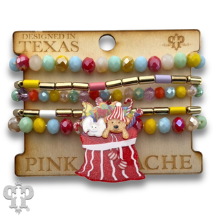 Christmas charm bracelet stack