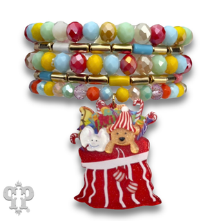 Christmas charm bracelet stack