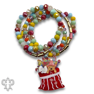 Christmas charm bracelet stack