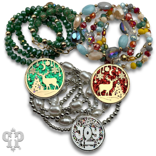 Christmas scene bracelet stack