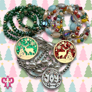 Christmas scene bracelet stack