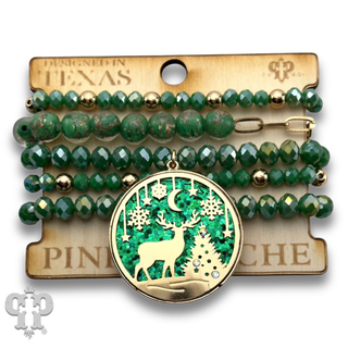 Christmas scene bracelet stack