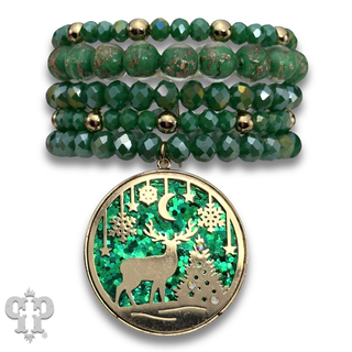 Christmas scene bracelet stack