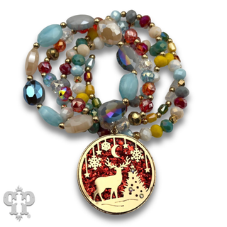Christmas scene bracelet stack