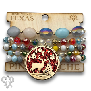 Christmas scene bracelet stack