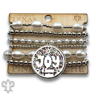 Christmas scene bracelet stack