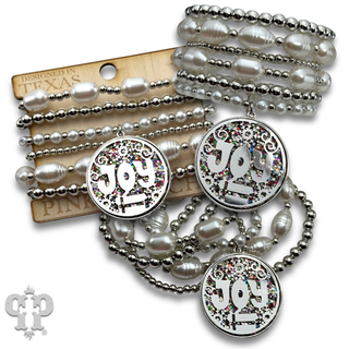 Christmas scene bracelet stack