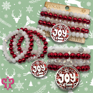JOY Christmas charm bracelet