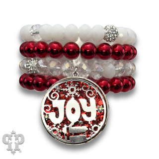 JOY Christmas charm bracelet