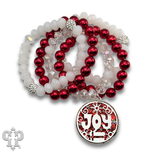 JOY Christmas charm bracelet