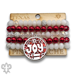 JOY Christmas charm bracelet