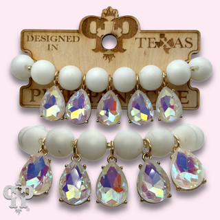 Rhinestone teardrop charm bracelet