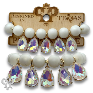 Rhinestone teardrop charm bracelet