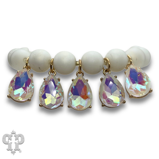 Rhinestone teardrop charm bracelet
