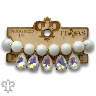 Rhinestone teardrop charm bracelet