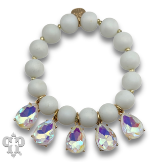 Rhinestone teardrop charm bracelet