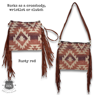 Western fringe crossbody bag, last call