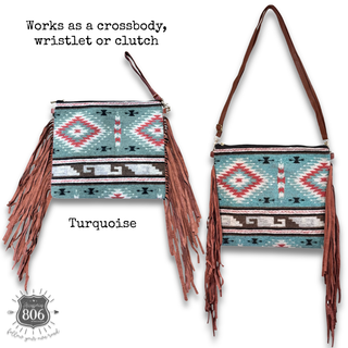 Western fringe crossbody bag, last call