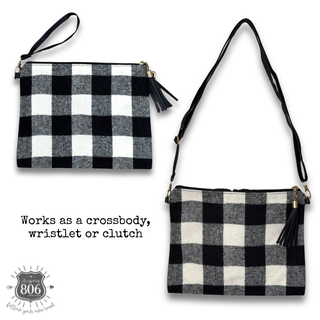 Buffalo plaid crossbody bag, last call