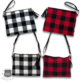 Buffalo plaid crossbody bag, last call