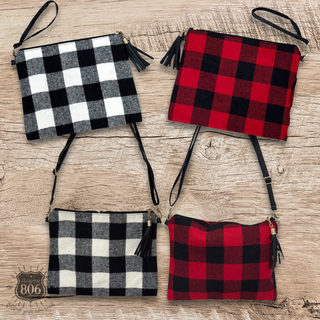 Buffalo plaid crossbody bag, last call