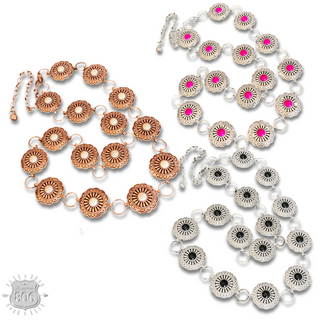 Western round stone concho belt