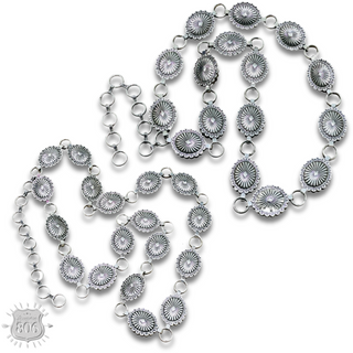 Western silver oval concho belt