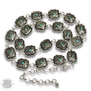 Scalloped western concho link belt