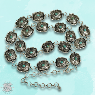 Scalloped western concho link belt