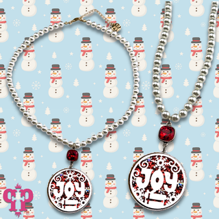 Red and silver JOY necklace with crystals from Swarovski®- LC