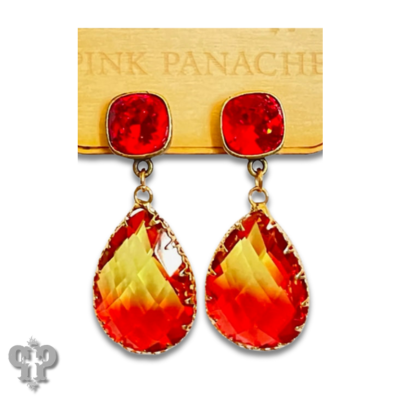Red ombre teardrop earring, Austrian crystal, last call