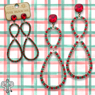 Christmas color rhinestone infinity earring, Austrian crystal