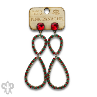 Christmas color rhinestone infinity earring, Austrian crystal