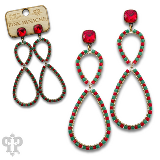 Christmas color rhinestone infinity earring, Austrian crystal