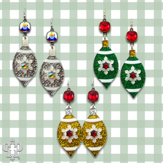Christmas ornament earring with Austrian crystal